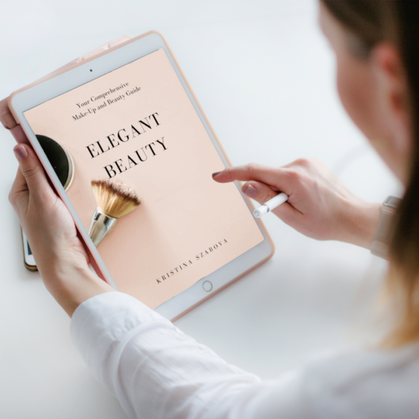 woman reading a book "Elegant beauty" by Kristina Szabova on her iPad