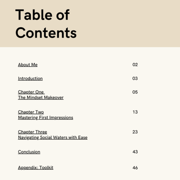 Table of Contents From Shy to Shine